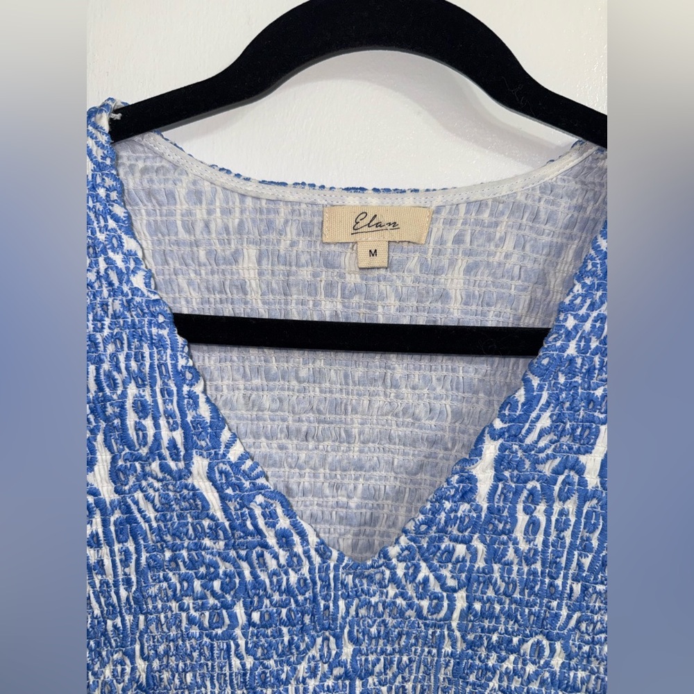 Elan Blue Smocked Ariel Dress Size Small - Picture 7 of 10